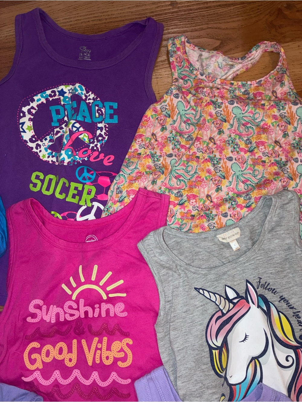 Girls Summer Tank Top Bundle - Purple, Pink, Blue, Gray - Picture 6 of 6